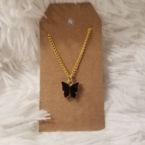Black Butterfly Necklace 18 Inches - Picture 8 of 16